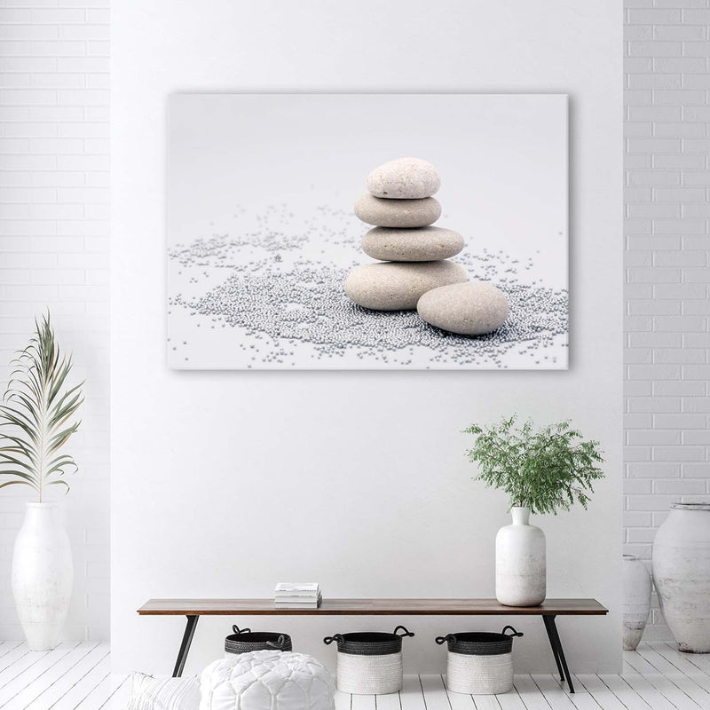 Panel decorativo estampado, piedras Zen