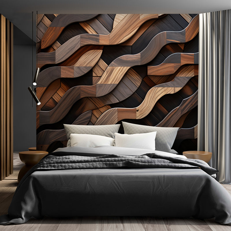 Wallpaper, Brown waves abstract 3D