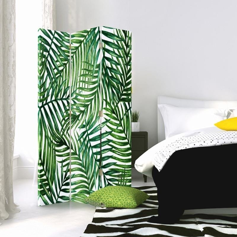Room divider Double-sided rotatable, Palm leaf composition