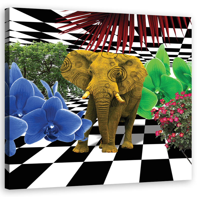 Canvas print, Colourful elephant
