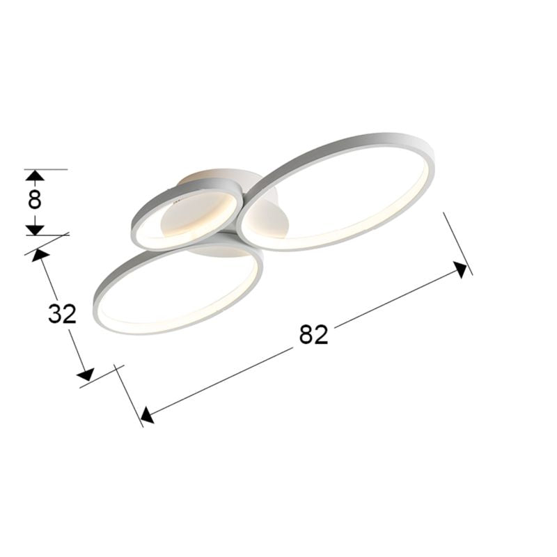SIOS led ceiling lamp,3 rings,white