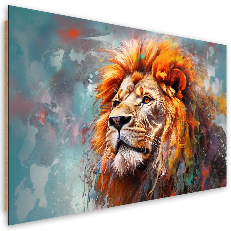 Panel decorativo estampado, Animal Lion Abstracción