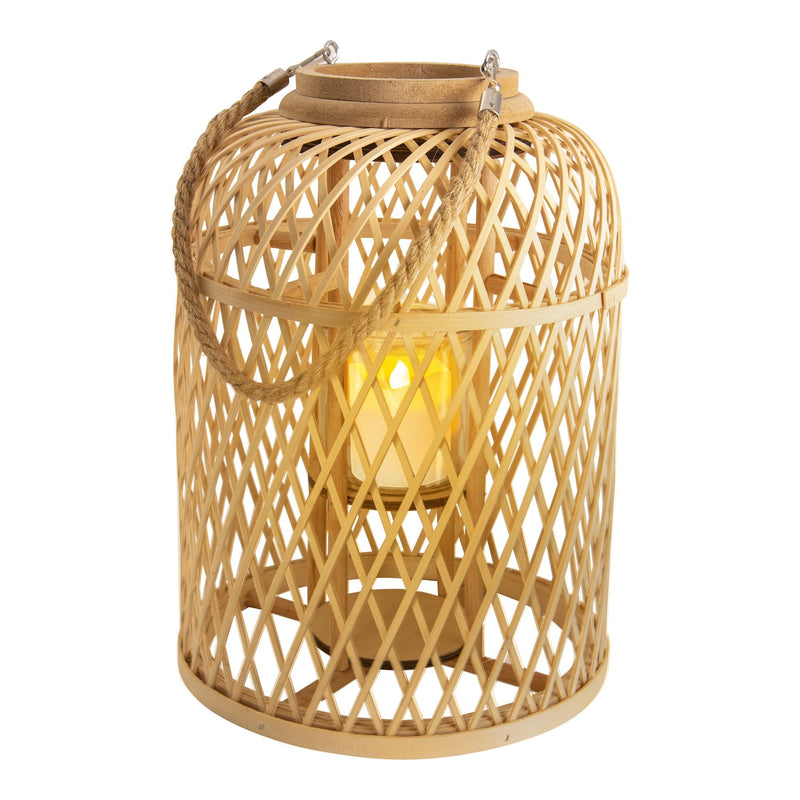 Decorative Light "Basket" natural - h: 38cm incl. Solar LED Candle