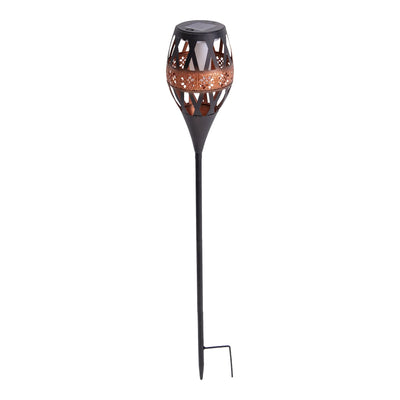 LED Solar Ground Spike h: 85cm with Flame Effect; Flame Light