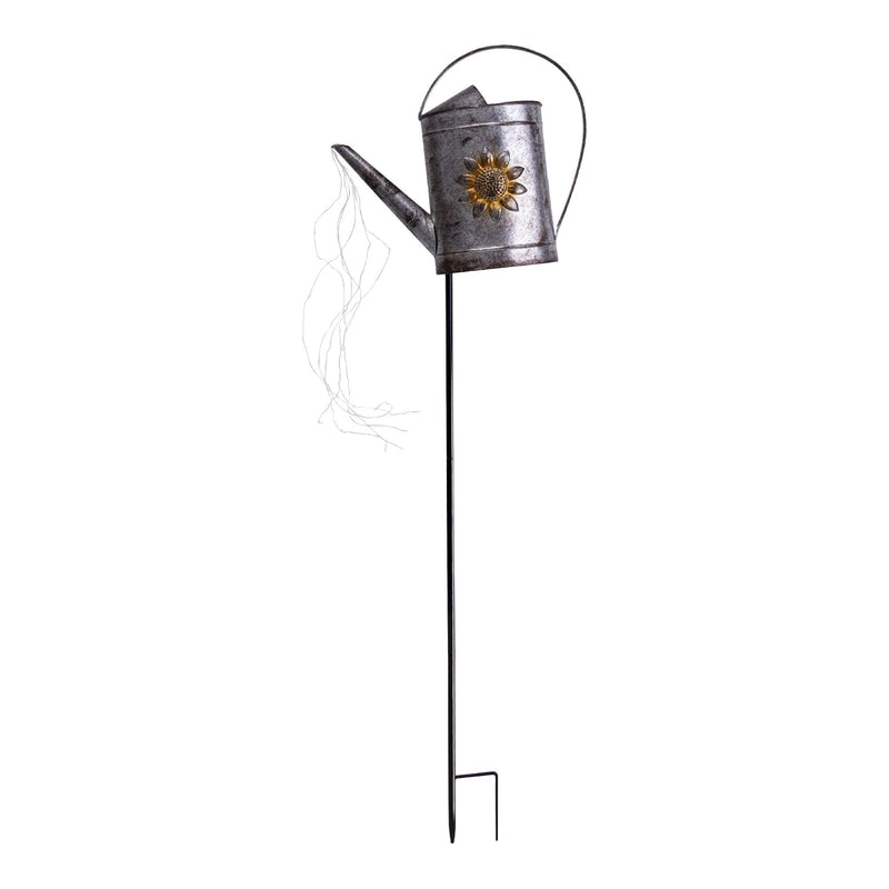 LED Solar Ground Spike (Watering Can) h: 110cm galvanised