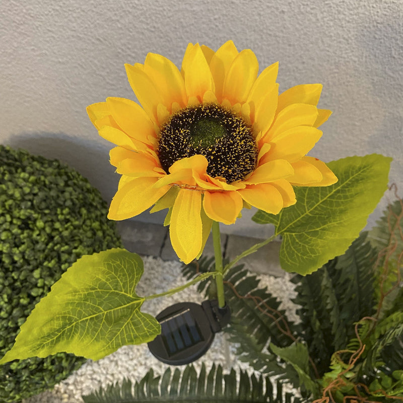Set of 2 Solar Spikes Sunflowers h: 78.5cm