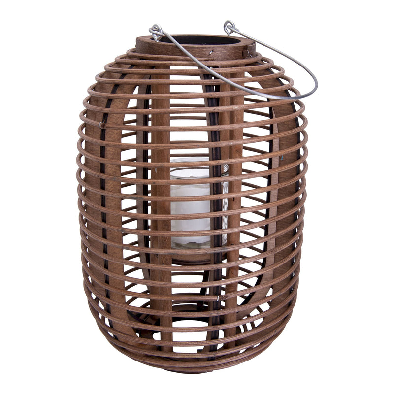 Decorative Light "Basket" brown h: 32.5cm incl. Solar LED Candle