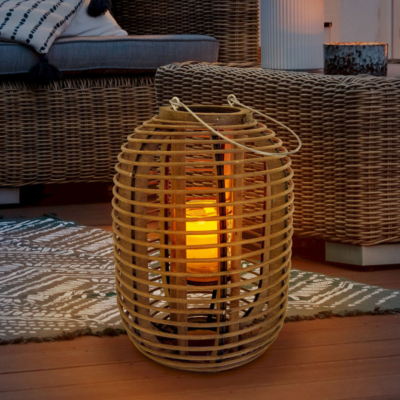 Decorative Light Basket h: 32.5 cm incl. Solar LED Candle