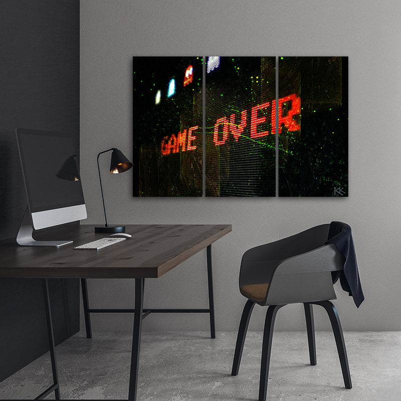 Three piece picture canvas print, Game Over for the player