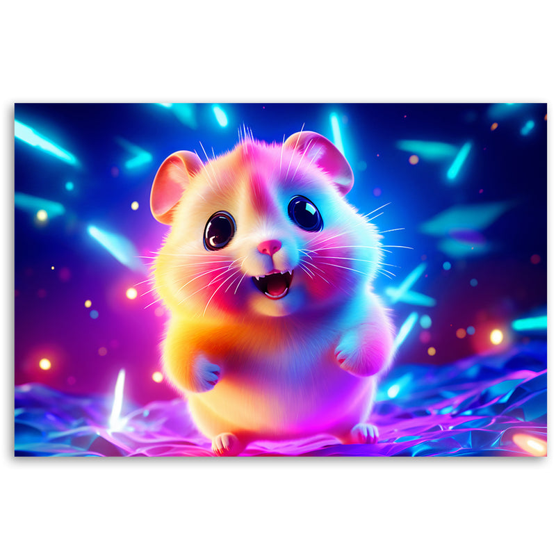 Deco panel picture, Cute hamster neon