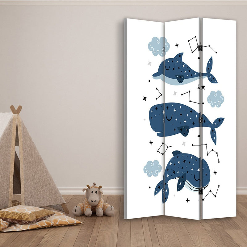 Room divider Double-sided rotatable, Ocean friends