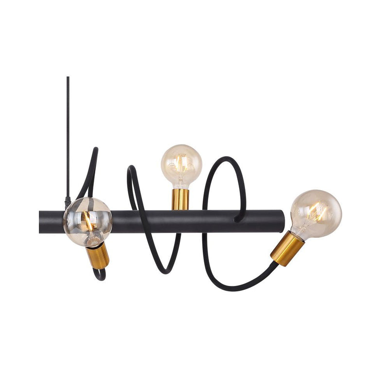 Linear suspension Globo Lighting EDDY metal gold E27 6 lamps