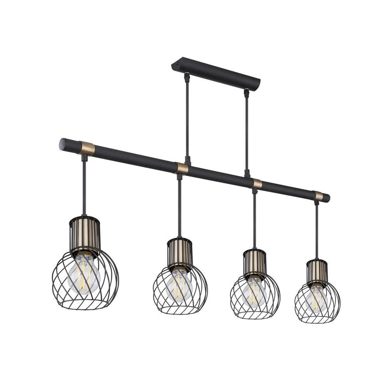Linear suspension Globo Lighting ARGUSTO metal black E27 4 lamps