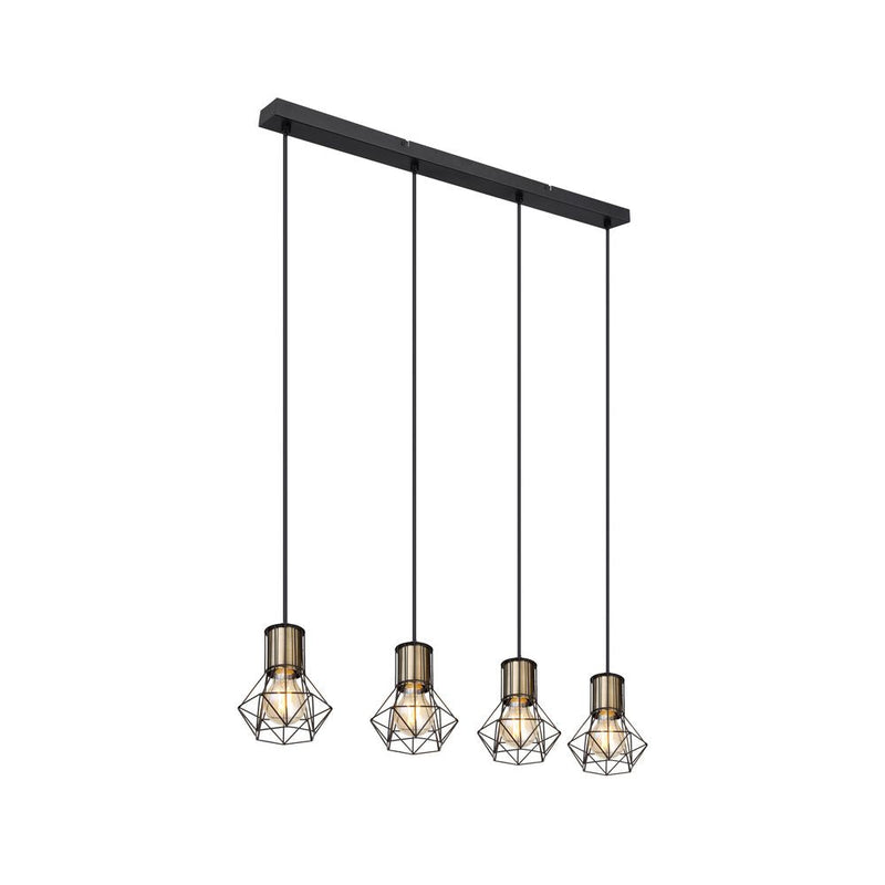Linear suspension Globo Lighting PRISKA metal black E27 4 bulbs 