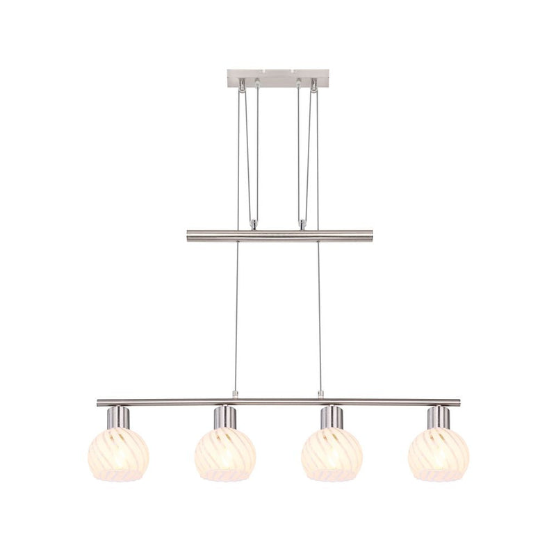 Linear suspension Globo Lighting WILLY metal nickel E27 4 lamps