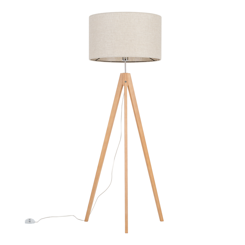 Floor lamp TREVISO metal light wood E27 1 lamp