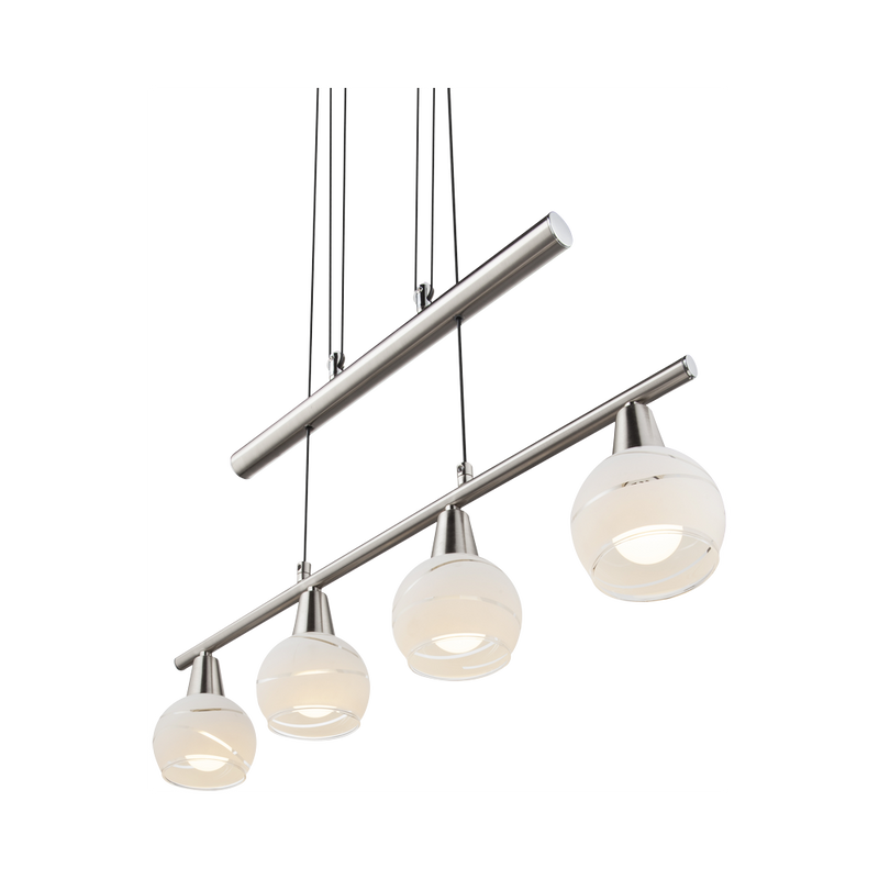 Linear suspension Globo Lighting ELLIOTT metal nickel E14 4 bulbs 