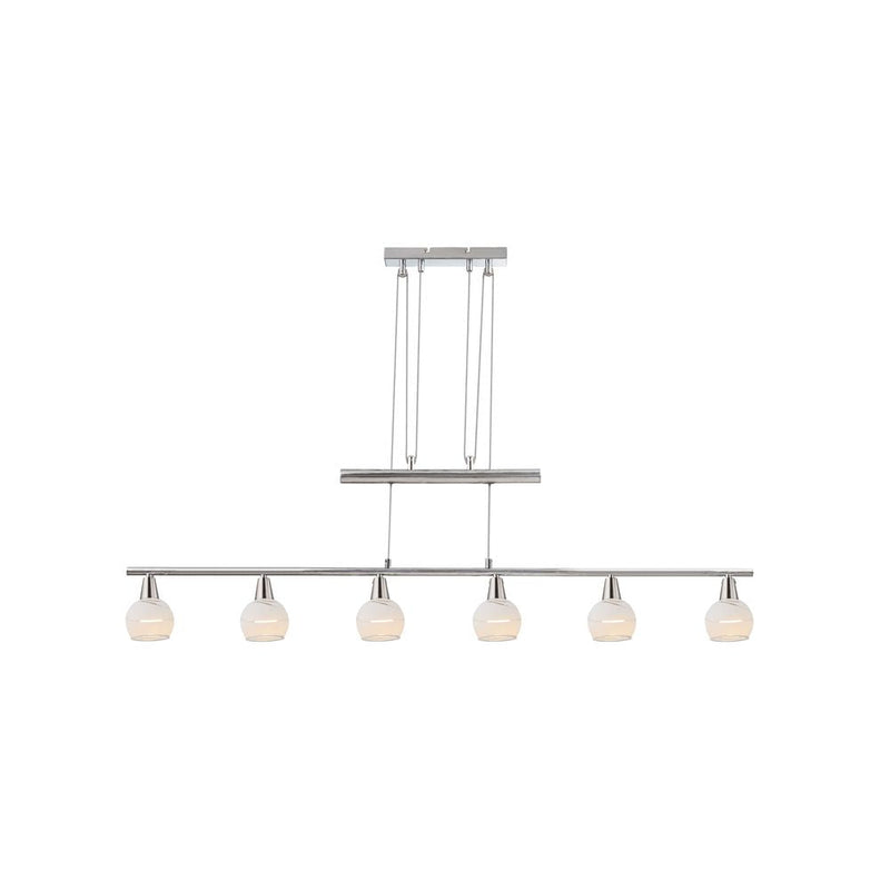 Linear suspension Globo Lighting OLLI metal nickel E14 6 bulbs 