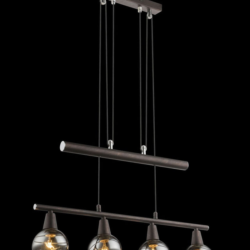 Linear suspension Globo Lighting ISLA metal bronze E14 4 lamps