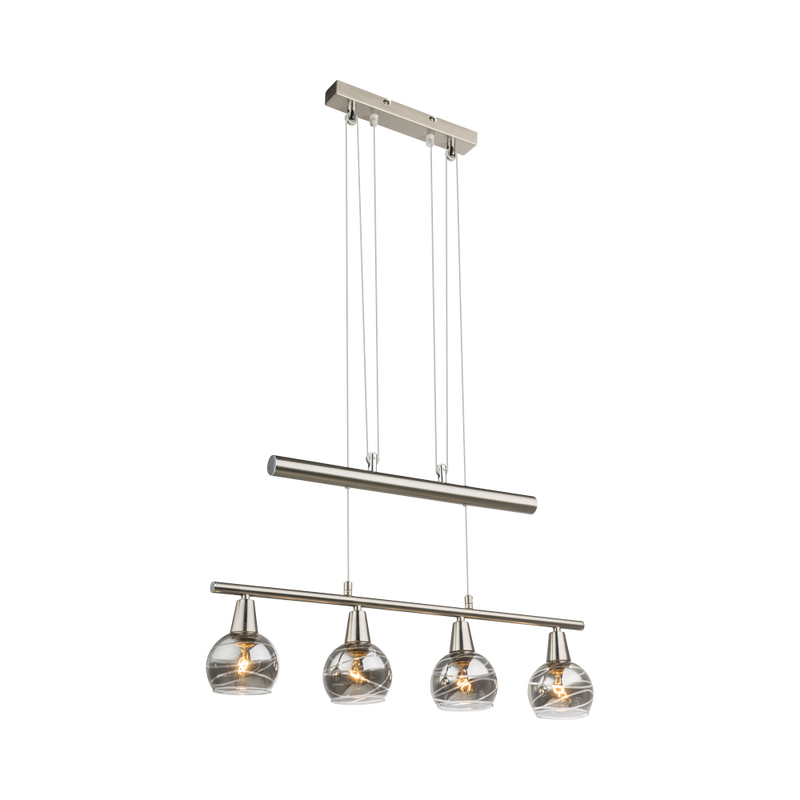 Linear suspension Globo Lighting ROMAN metal nickel E14 4 lamps