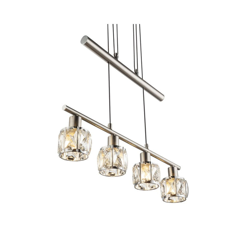 Linear suspension Globo Lighting KRIS metal nickel E14 4 lamps