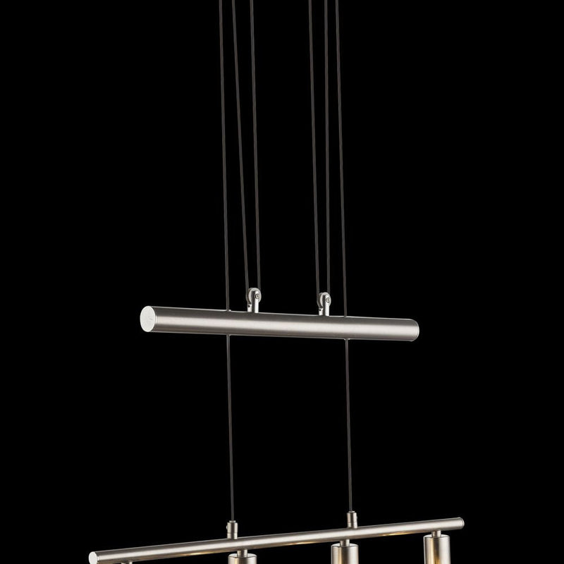 Linear suspension Globo Lighting KRIS metal nickel E14 4 lamps
