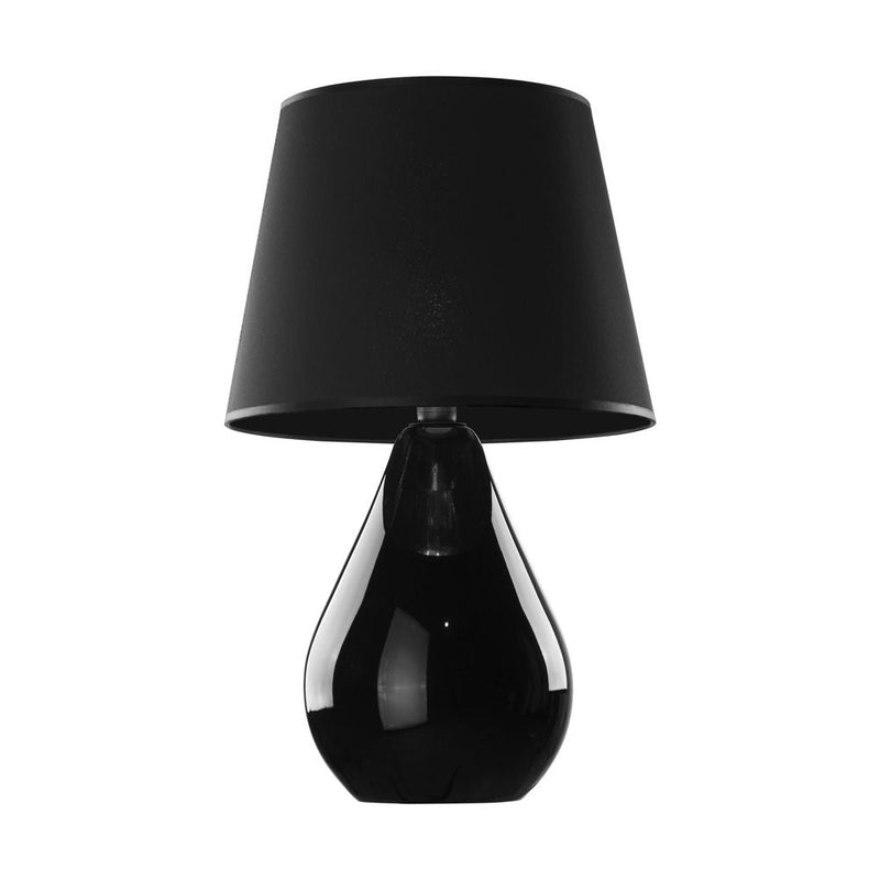 Table lamp LACRIMA glas black E27 1 lamp
