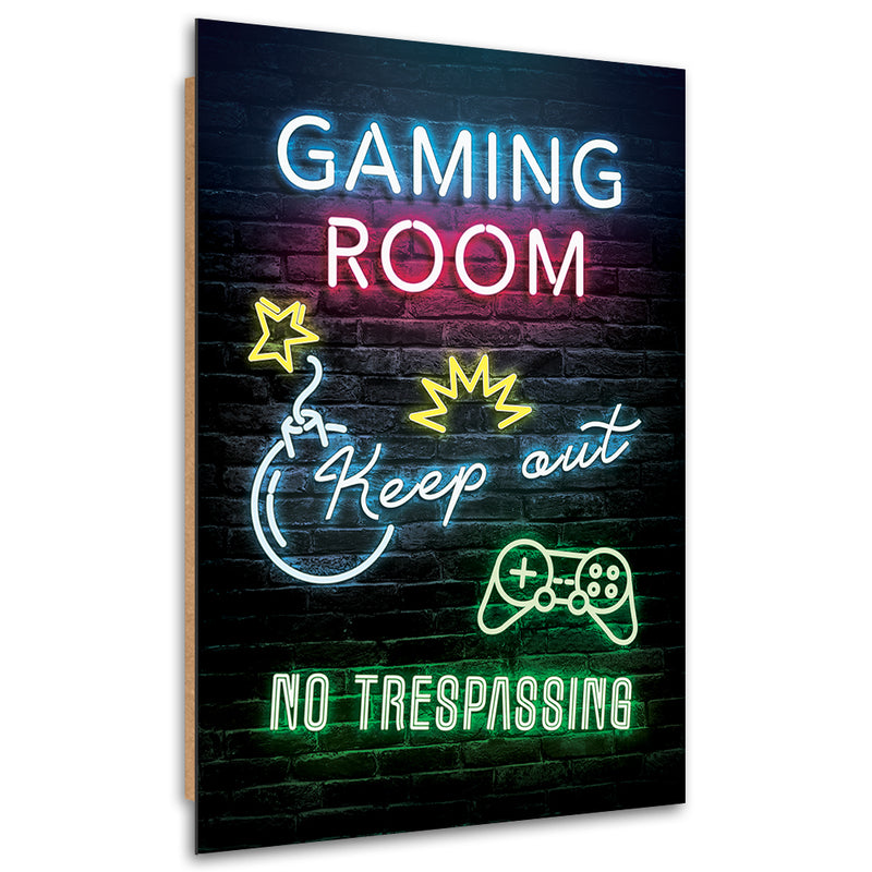 Deco panel print, Gaming room inscription
