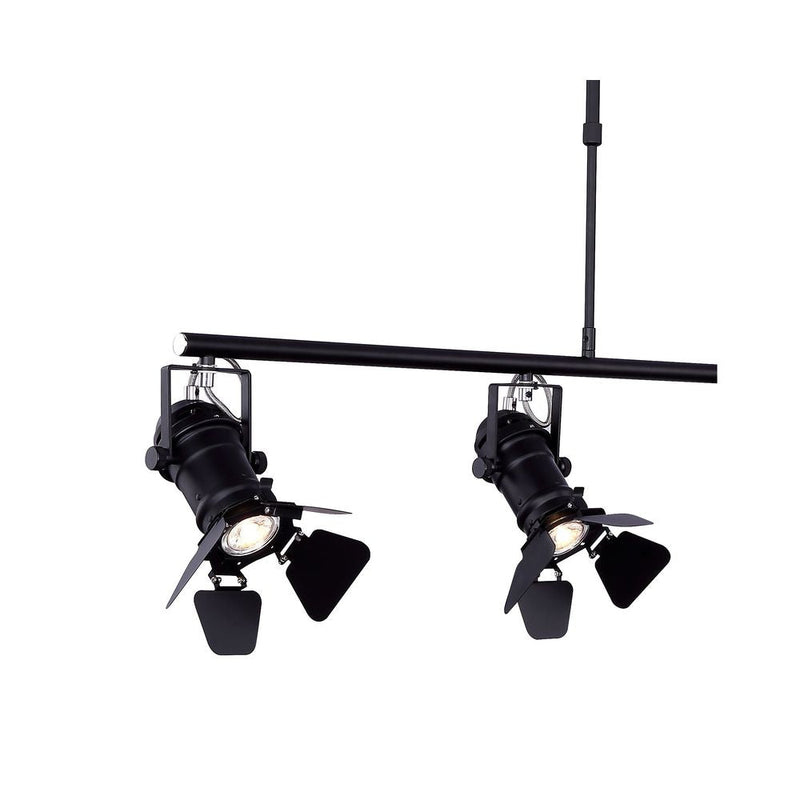 Linear suspension Globo Lighting EGON metal black GU10 4 lamps