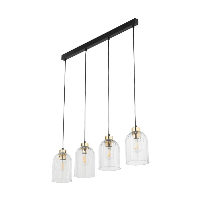 Linear suspension SATIPO metal E27 4 lamps