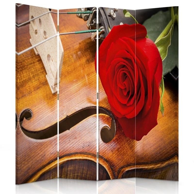 Room divider Double-sided, Rose on a violin