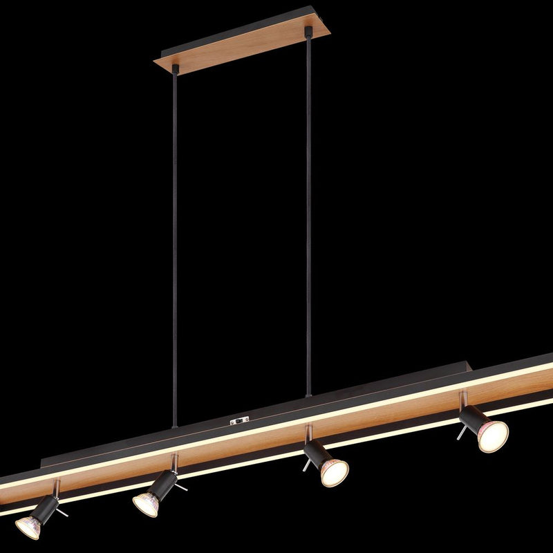 Linear suspension Globo Lighting IDA metal black LED / GU10 1 / 4 lamps