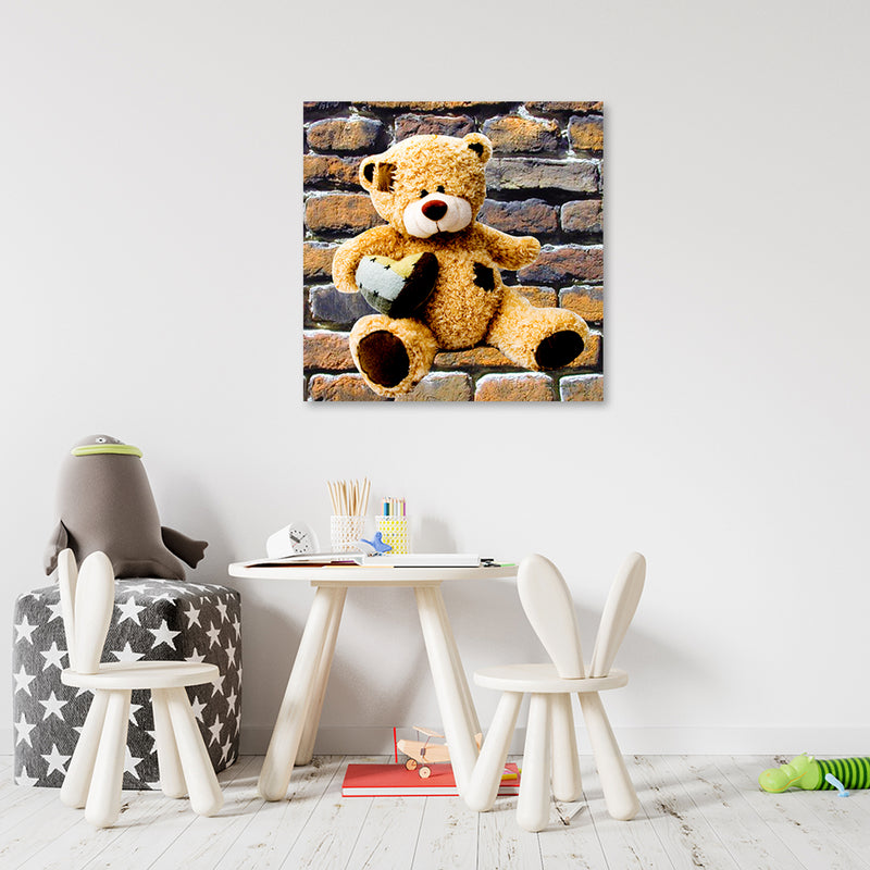 Canvas print, Teddy bear with heart