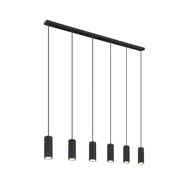 Linear suspension Globo Lighting ROBBY metal black GU10 6 bulbs 