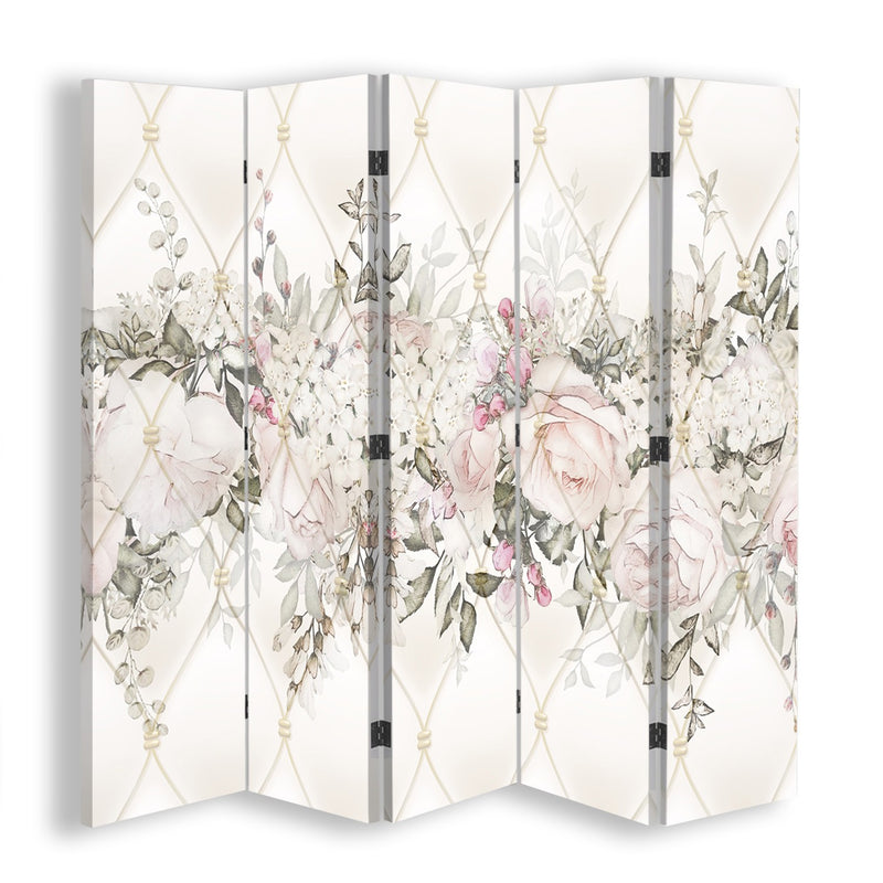 Room divider Double-sided, Pastel flowers