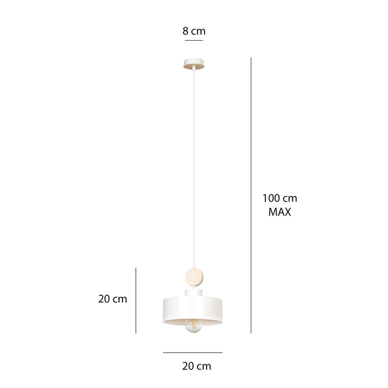 TUNISO pendant lamp 1L, white, E27