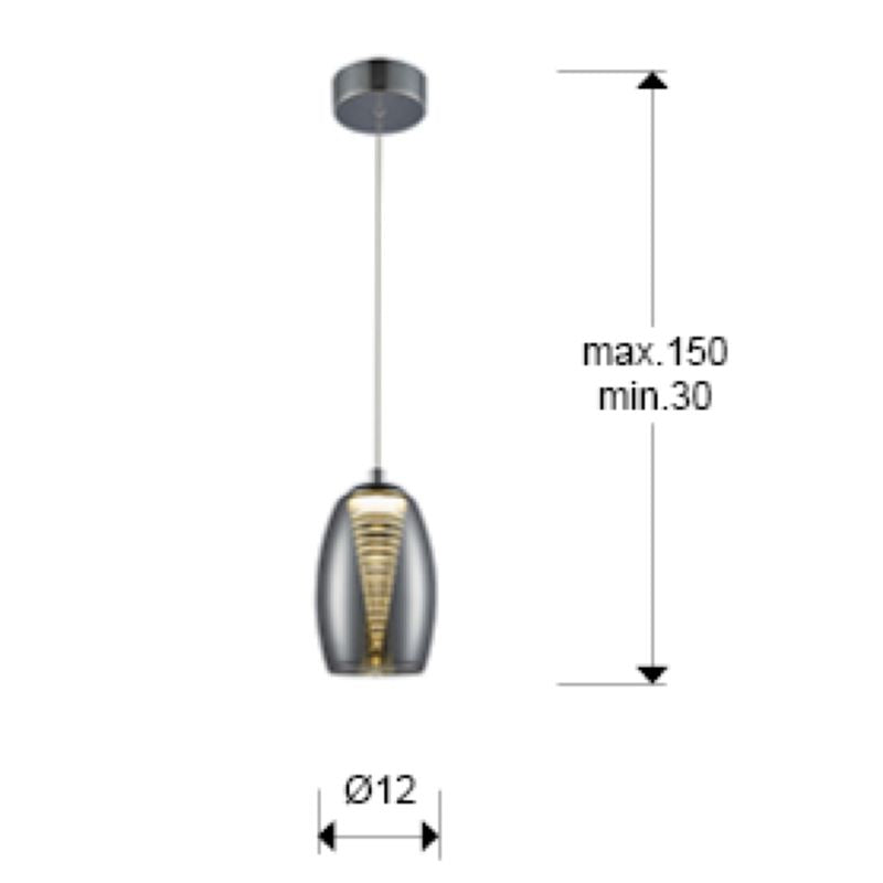NEBULA lamp 1l led, chrome