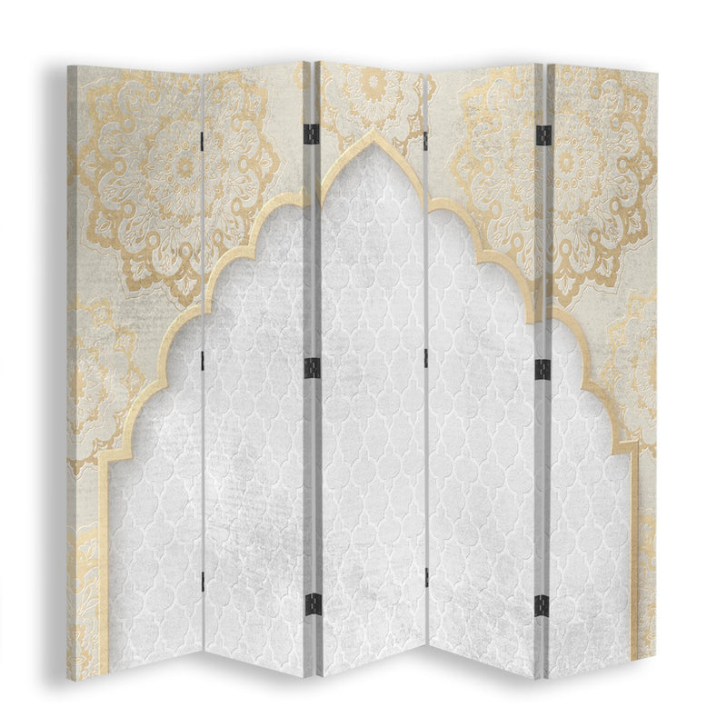 Room divider Double-sided, Oriental pattern in gold