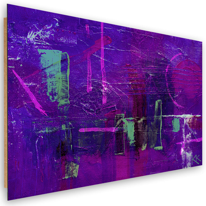 Deco panel print, Violet abstract hand painted