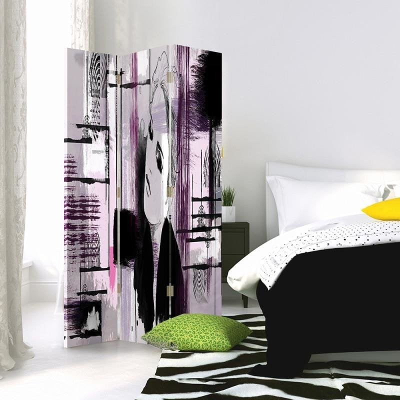 Room divider Double-sided rotatable, Abstraction with woman