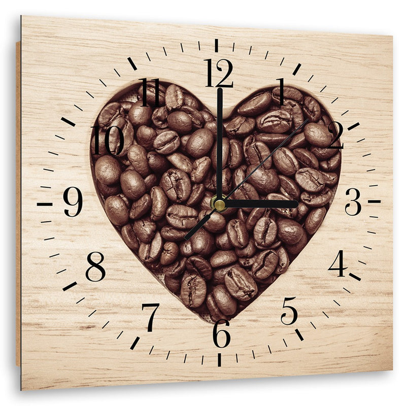 Reloj de pared, Corazón de grano de café