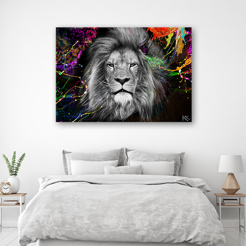 Canvas print, Colorful lion abstract