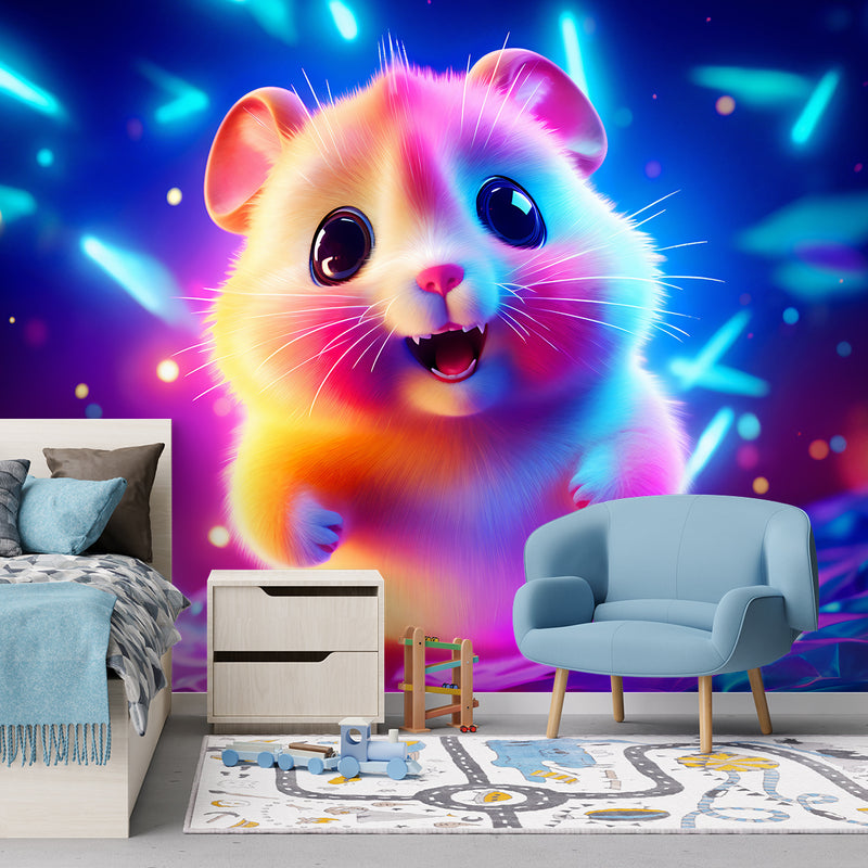 Wallpaper, Cute hamster neon