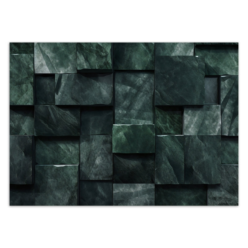 Wallpaper, Green cube wall 3D