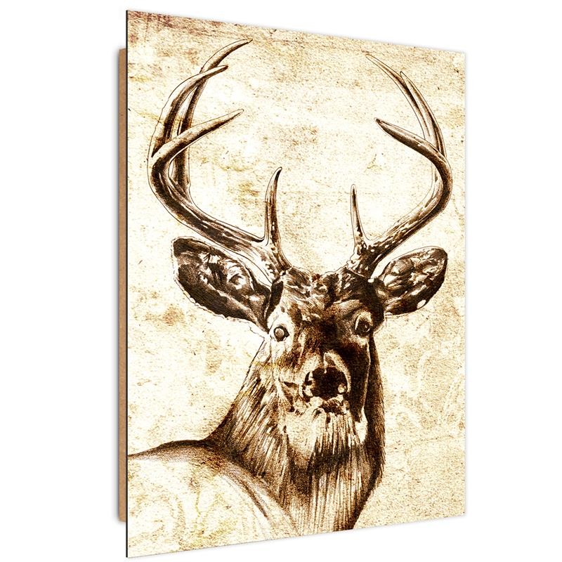 Deco panel print, Painted deer