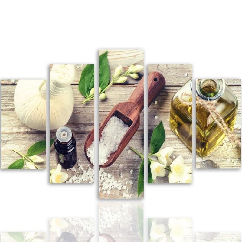 Five piece picture canvas print, Spices with jasmine