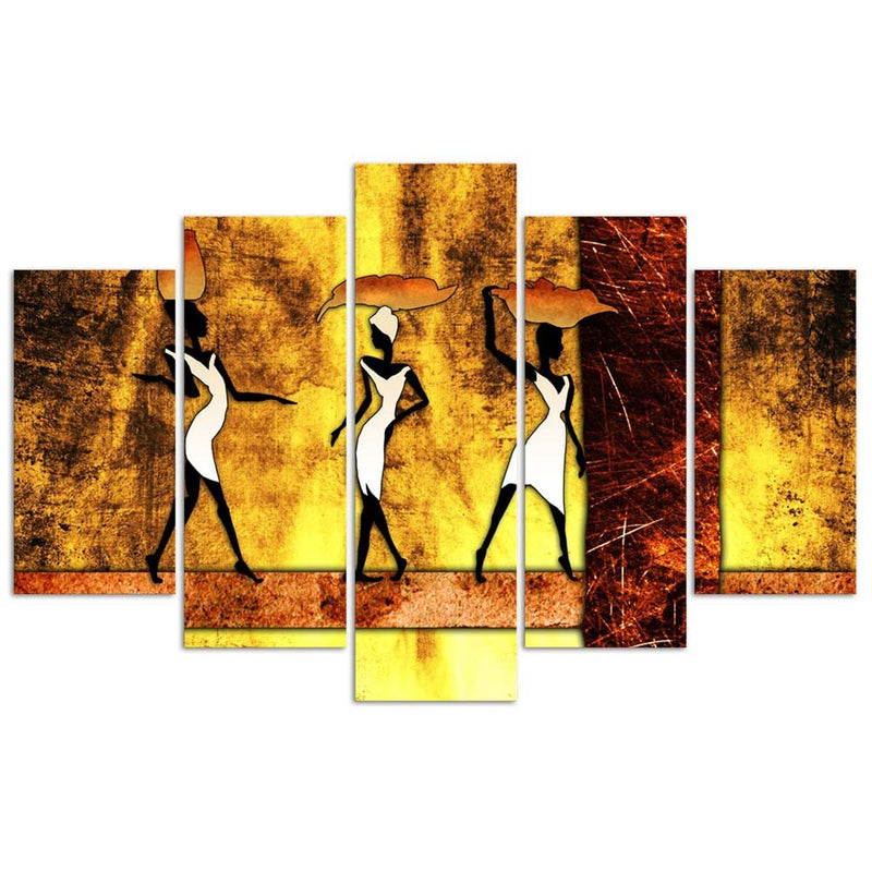 Five piece picture canvas print, African women