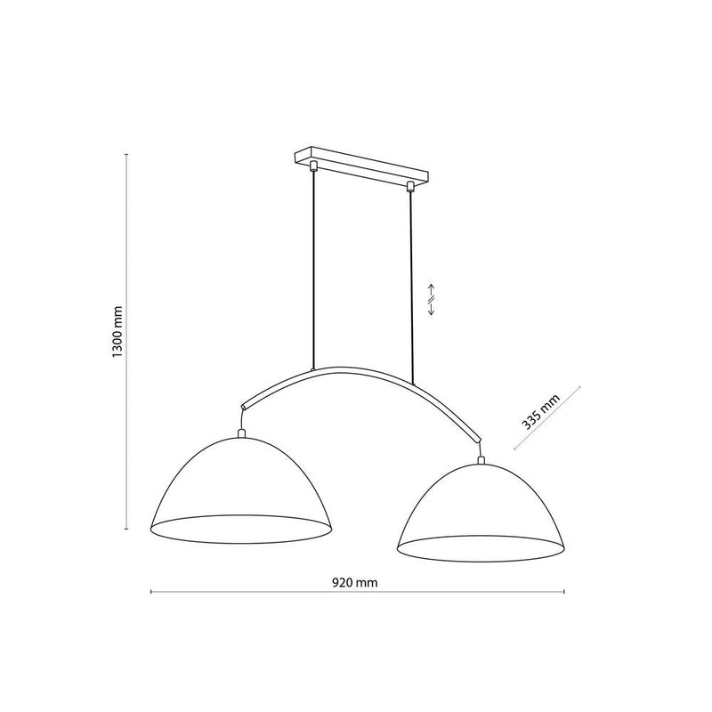Linear suspension FARO metal E27 2 lamps