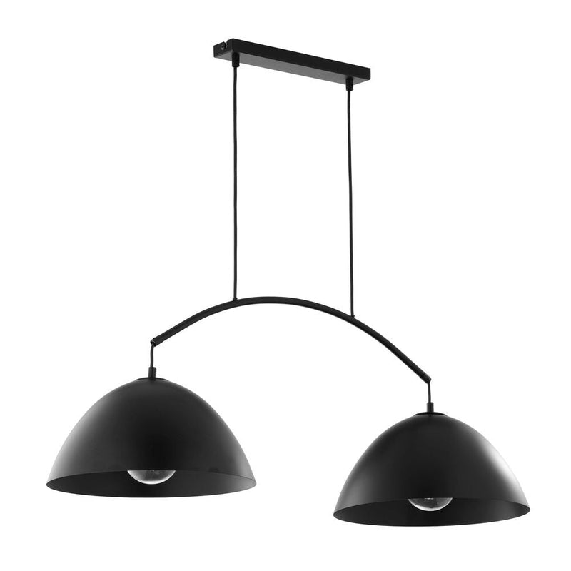 Linear suspension FARO metal black E27 2 lamps