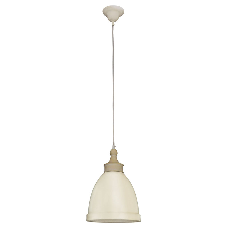 Metal Pendant Light "Pinhead" with Wooden Look Attachment